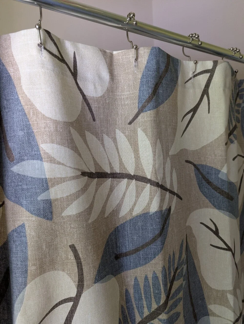 Blue Beige And Cream Designer Shower Curtain
